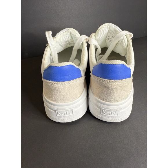Keds Women’s Court Sneakers WH68221 White Suede Leather Blue Stripe Size 7.5 - Picture 4 of 6